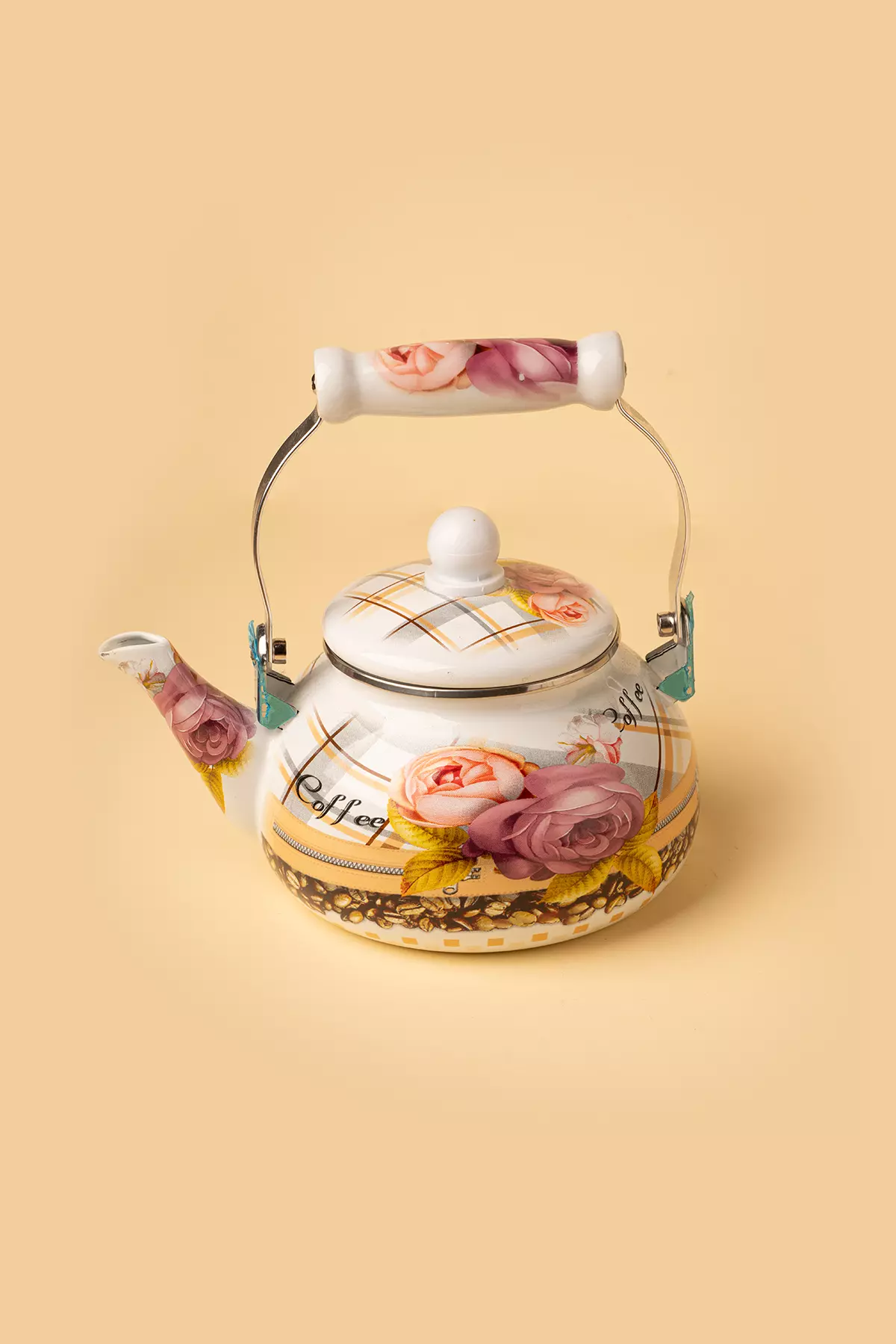 کتری لعابی گل سرخ